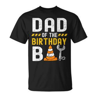 Dad Of The Birthday Boy Construction Worker Birthday Party T-Shirt - Monsterry