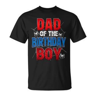 Dad Of The Birthday Boy Matching Family Spider Web T-Shirt - Seseable