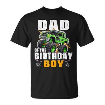 Dad Of The Birthday Boy Monster Truck Birthday Family T-Shirt - Monsterry