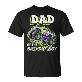 Dad Of The Birthday Boy Monster Truck Birthday Novelty T-Shirt - Monsterry UK