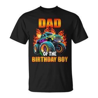 Dad Of The Birthday Boy Monster Truck Birthday Party T-Shirt | Mazezy