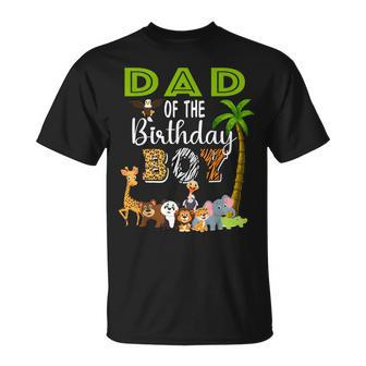 Dad Of The Birthday Boy Wild Zoo Theme Safari Party T-Shirt - Thegiftio