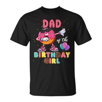 Dad Of The Birthday Girl Donut Dab Birthday T-Shirt - Monsterry DE