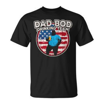 Dad Bod Drinking Team Vintage Us Flag Father's Day T-Shirt - Thegiftio UK
