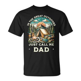 Dad Camping Great Outdoors Father's Day Sayings T-Shirt - Thegiftio UK