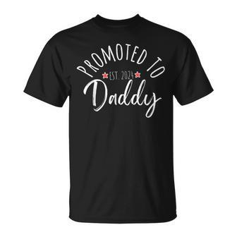 Dad Est 2024 Soon To Be Dad Promoted To Daddy Fathers Day T-Shirt - Thegiftio UK