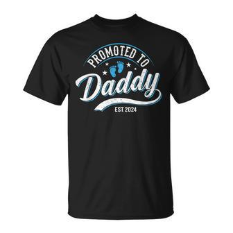 Dad Est 2024 Soon To Be Dad Promoted To Daddy Fathers Day T-Shirt - Monsterry AU