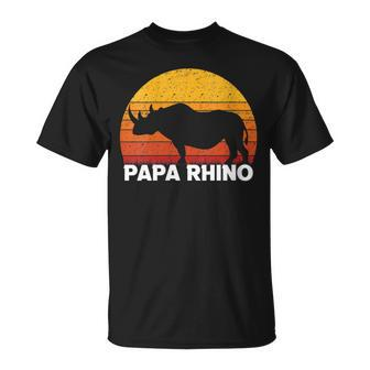 Dad Father Dads Grandpa Papa Rhino T-Shirt - Monsterry DE