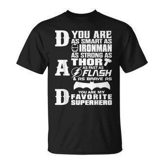 Dad You Are My Favorite Superhero Fathers Day Sayings T-Shirt - Monsterry