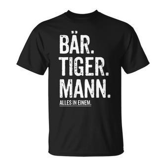 Dad Bear Tiger Man Beard Hipster Dad Beard T-Shirt - Geschenkecke