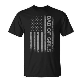 Dad Of Girls Father's Day American Flag 4Th July Dad T-Shirt - Monsterry