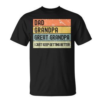 Dad Grandpa Great Grandpa Retro Father's Day T-Shirt - Monsterry