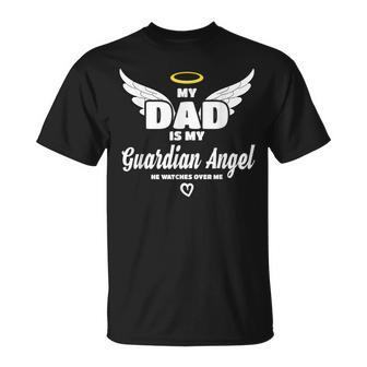 My Dad Is My Guardian Angel He Watches Over Me In Memory T-Shirt - Monsterry CA
