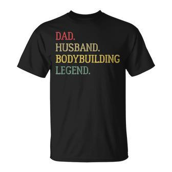 Dad Husband Bodybuilding Legend Vintage Bodybuilding Dad T-Shirt - Monsterry CA