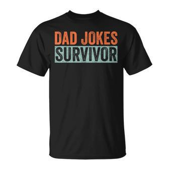 Dad Jokes Survivor Dad Son Daughter Father's Day T-Shirt - Thegiftio UK