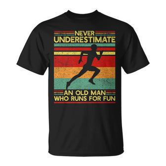 Dad Love Never Underestimate An Old Man Who Runs For Fun T-Shirt - Monsterry