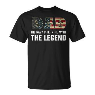 Dad The Navy Chief The Myth The Legend T-Shirt - Monsterry DE