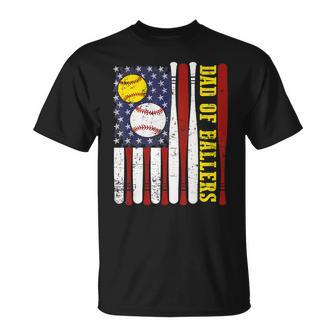 Dad Of Ballers T Shirt Funny Baseball Softball Gift From Son T-shirt T-Shirt - Thegiftio