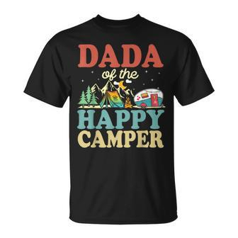 Dada Of The Happy Camper First Birthday Camping Family T-Shirt - Thegiftio UK