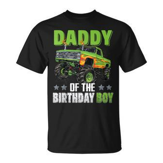 Daddy Of Birthday Boy Monster Truck Car Family Matching T-Shirt - Monsterry