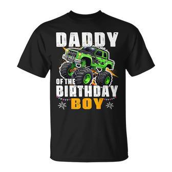 Daddy Of The Birthday Boy Monster Truck Birthday Family T-Shirt - Seseable