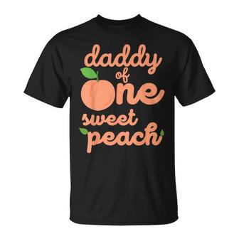 Daddy Dad First Birthday One Sweet Peach Bday Matching T-Shirt - Monsterry DE