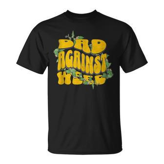 Dads Against Weed Groovy Retro Father Day 2024 T-Shirt - Thegiftio UK