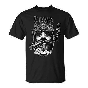 Dads With Beards Are Better Distressed Introvert Father Day T-Shirt - Seseable