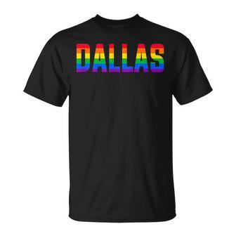Dallas Texas Tx Lgbt Gay Pride Rainbow Flag T-Shirt - Monsterry