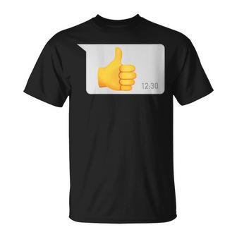 Damen Daumen Hoch X Thumbs Up -Ater Papa Nachricht Dad Message Mit-Ausschnitt T-Shirt - Geschenkecke