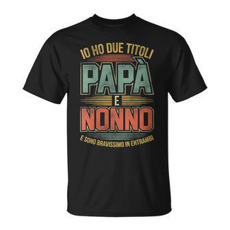 Damen Herren Habe Zwei Titel Papa Und Opa Lustiges Geschenk Mit-Ausschnitt T-Shirt - Geschenkecke