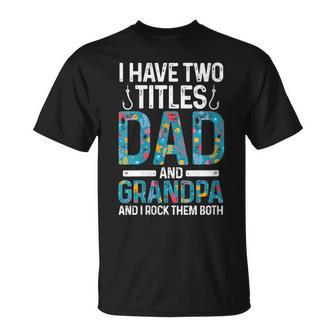 Damen Ich Habe Zwei Titel Papa Und Opa Großvater Mit-Ausschnitt T-Shirt - Geschenkecke