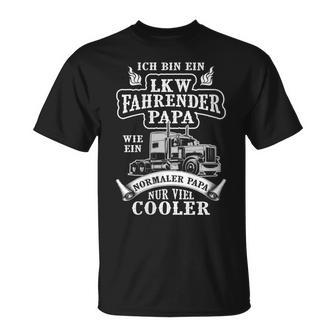 Damen Lkw Fahrender Papa Wie Ein Normaler Papa Nuriel Cooler Mit-Ausschnitt T-Shirt - Geschenkecke