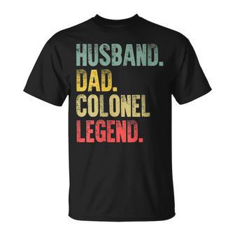 Damen Lustigesintage-Geschenk Ehemann Papa Colonel Legende Retro Mit-Ausschnitt T-Shirt - Geschenkecke