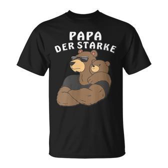 Damen Papa Der Starkeater Familie Bär Papabear Papa Mit-Ausschnitt T-Shirt - Geschenkecke