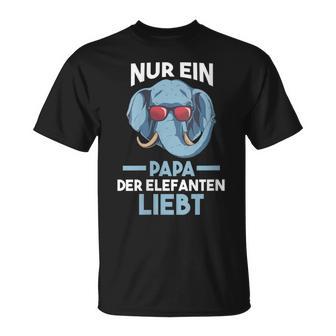 Damen Papaateratertag Elefantpapa Elefant Mit-Ausschnitt T-Shirt - Geschenkecke