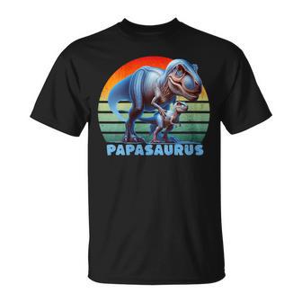 Damen Papasaurusatertag Bester Papa Mit-Ausschnitt T-Shirt - Geschenkecke