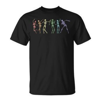 Dancing Skeletons Pride Festival Lgbtq Rainbow Pride Month T-Shirt - Monsterry UK