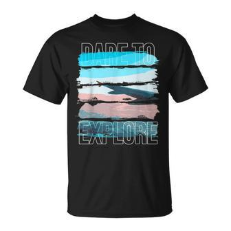 Dare To Explore Airplane T-Shirt - Monsterry