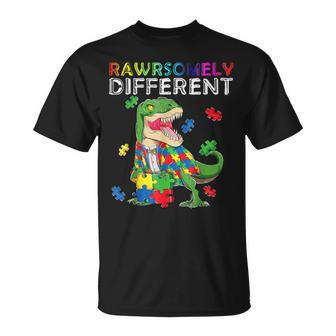 Dare To Be Yourself Different Autism Awareness Dinosaur T-Shirt - Monsterry UK