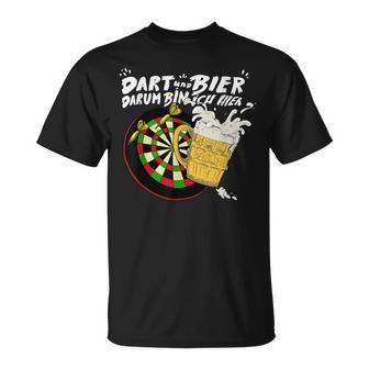 With Dart And Bier Dum Bin Ich Hier Dart T-Shirt - Seseable