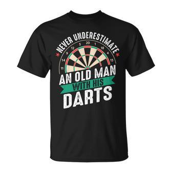 Dart Never Underestimate An Old Man With His Darts T-Shirt | Mazezy DE