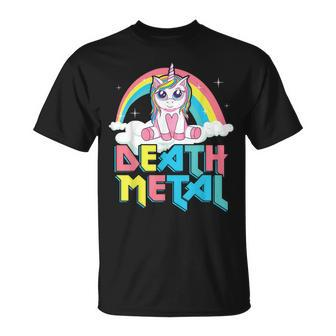 Death Metal Rainbow Unicorn Heavy Metal T-Shirt - Thegiftio UK