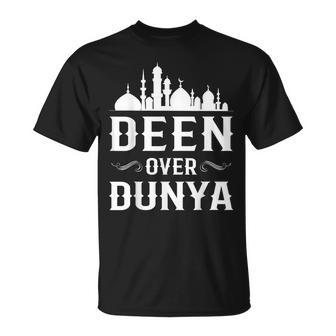 Deen Over Dunya Mosque Islamic Muslim T-Shirt - Seseable