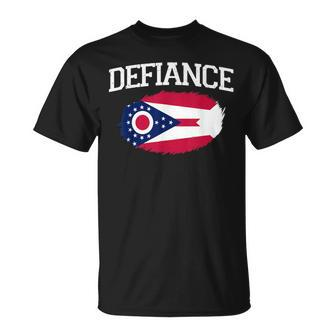 Defiance Oh Ohio Flagge Vintage Usa Sport Herren Damen T-Shirt - Seseable