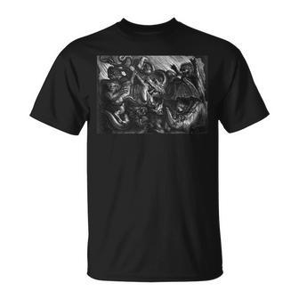 Demon Fight Vintage Zombies Undead Illustrated Horror T-Shirt - Monsterry