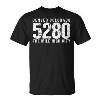 Denver Colorado Grunge Art 5280 T T-Shirt | Mazezy