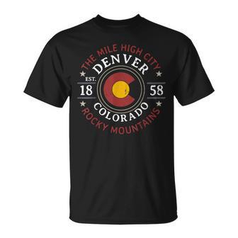 Denver Colorado Rocky Mountains Mile High City Souvenir T-Shirt - Monsterry