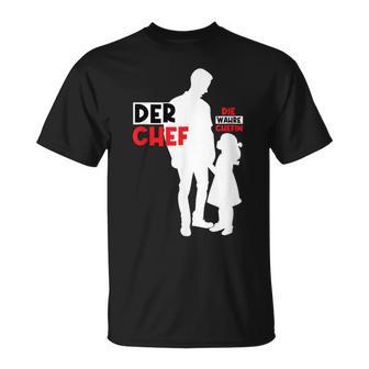 Der Chef Die Wahre Chefinater Tochter Partnerlookatertag T-Shirt - Geschenkecke