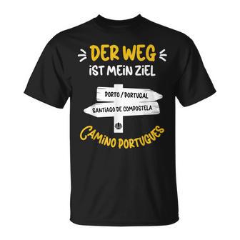 Der Weg Ist Mein Ziel Pilgern Camino Portugues German Language T-Shirt - Seseable